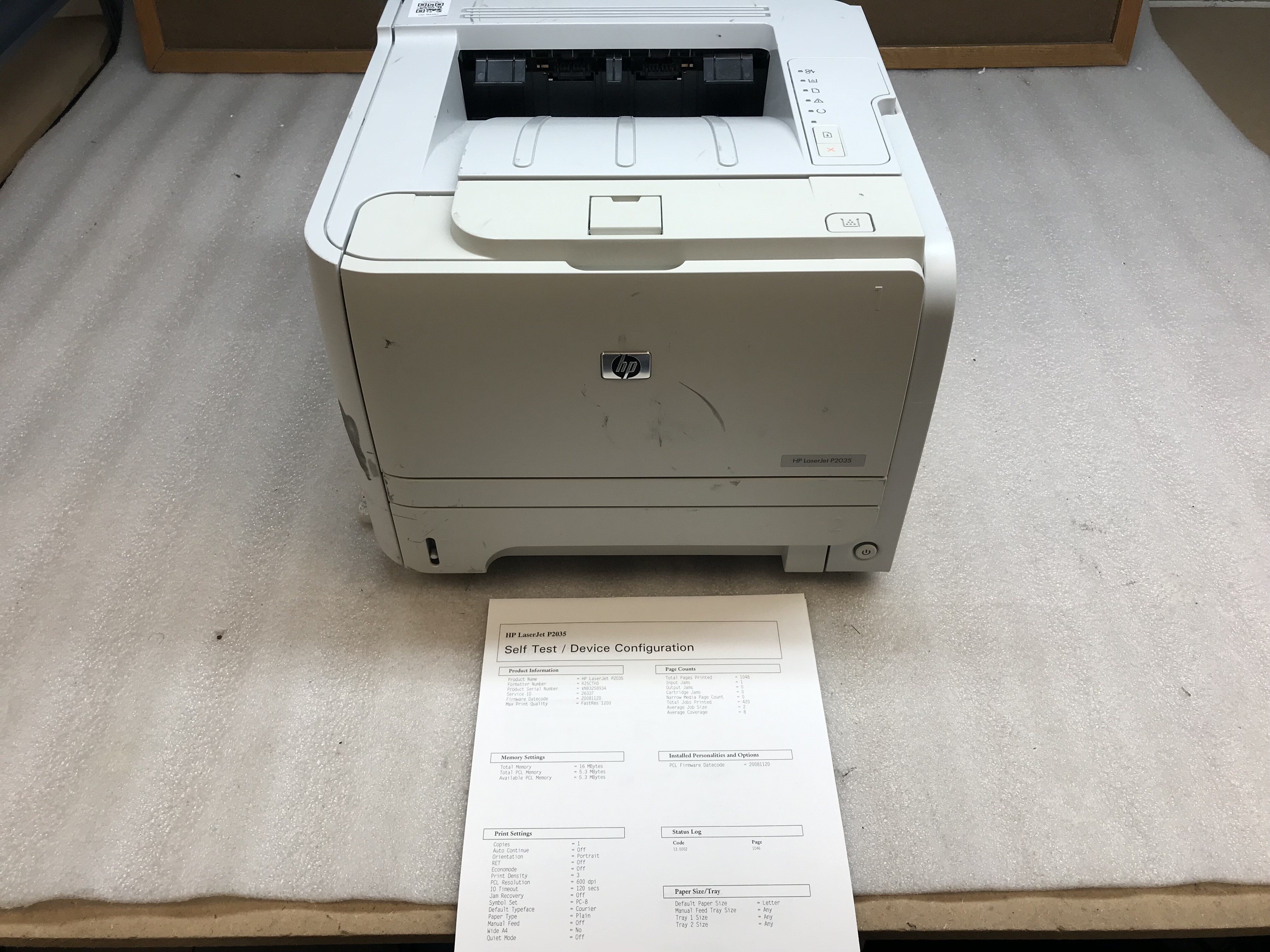 HP LaserJet P2035 Workgroup Monochrome Laser Printer 1K Page Count