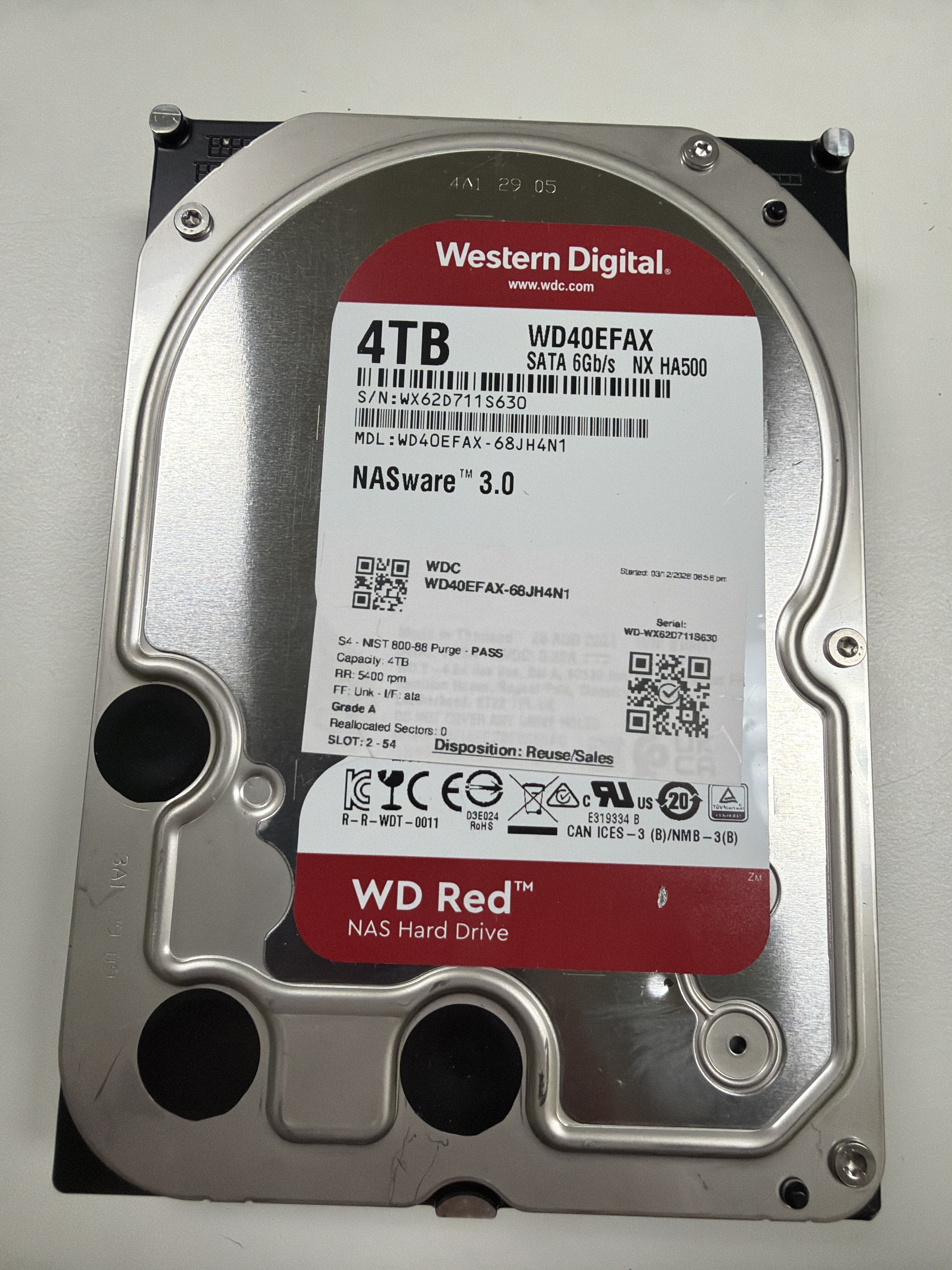WD WD40EFAX 4000GB HDD 3.5インチNAS Red WD Red 3.5 RPM 5400 - Drive Disk Hard NAS 4TB Plus 内蔵型ハードディスクドライブ