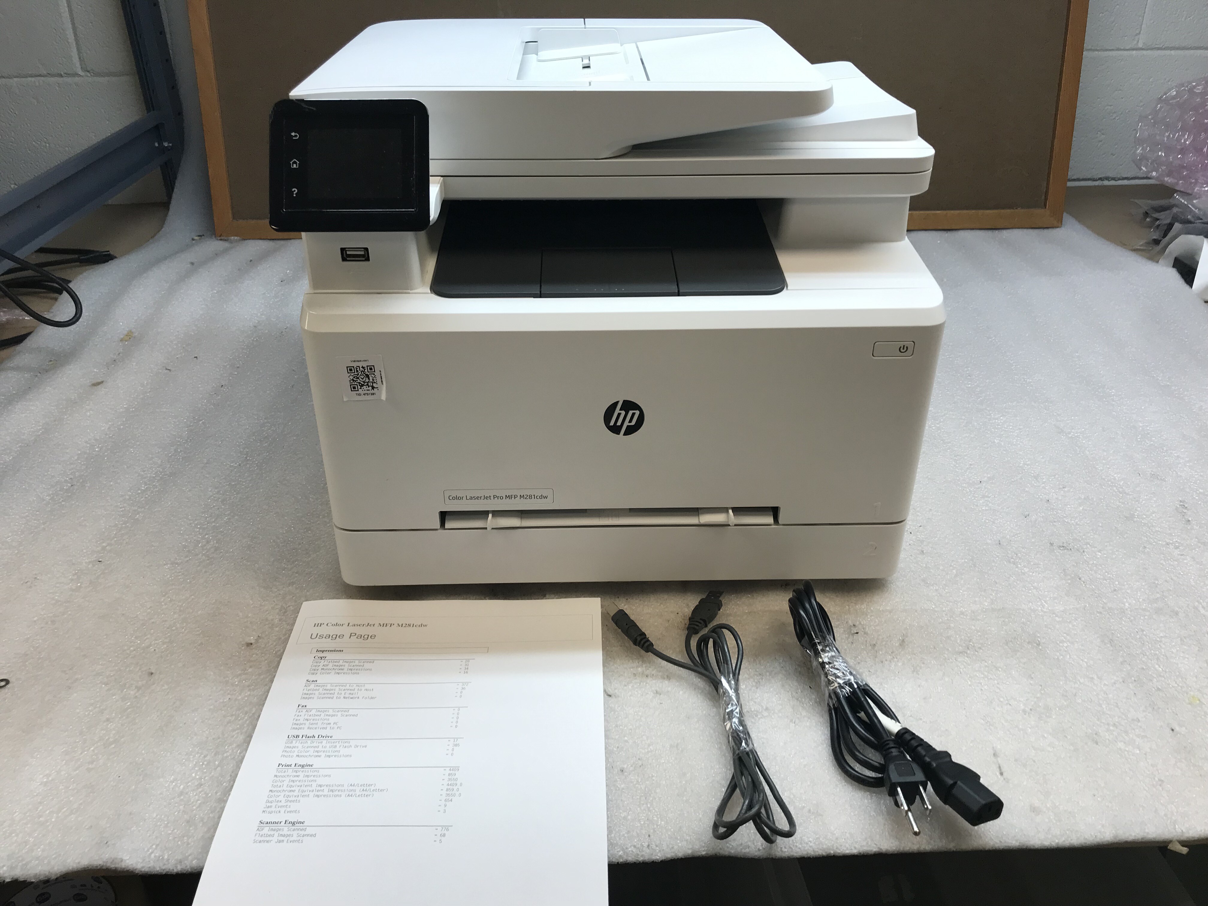 HP Color LaserJet Pro MFP M281CDW WIFI Printer (NO TONER) 4k PAGE COUNT